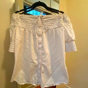 Ralph Lauren - off the shoulder cotton button down